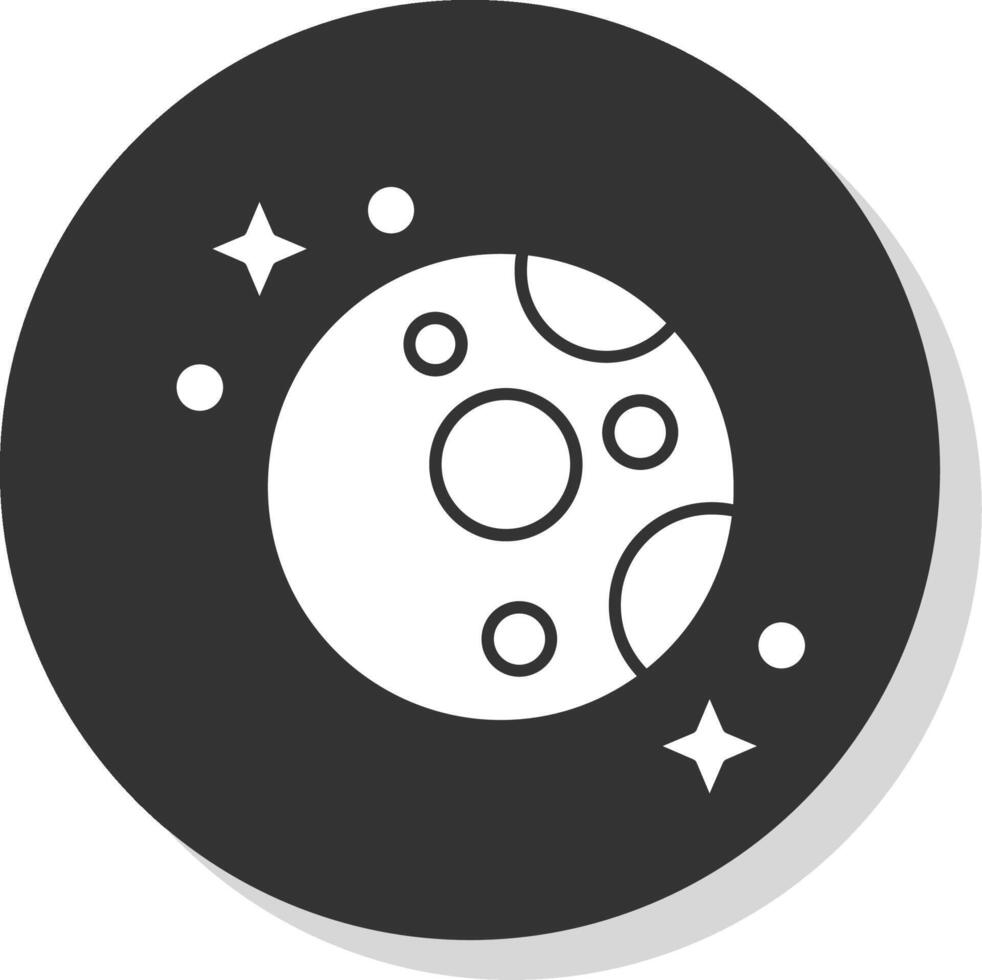 Luna glifo gris circulo icono vector