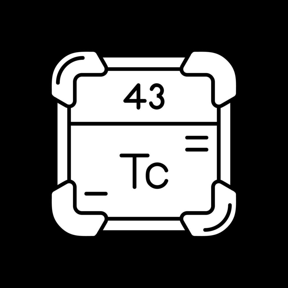 Technetium Glyph Inverted Icon vector