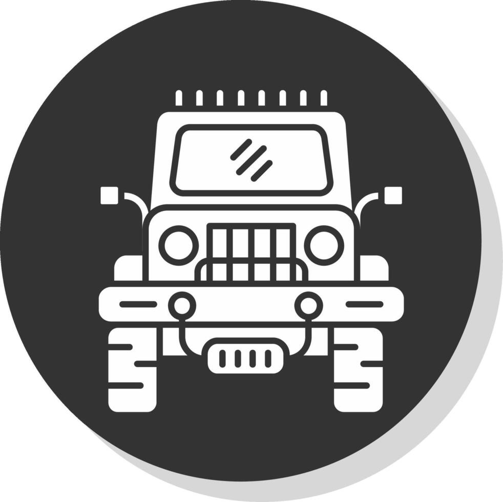 Jeep Glyph Grey Circle Icon vector