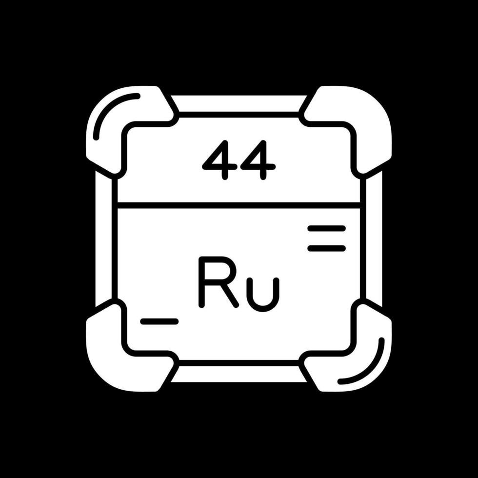 Ruthenium Glyph Inverted Icon vector