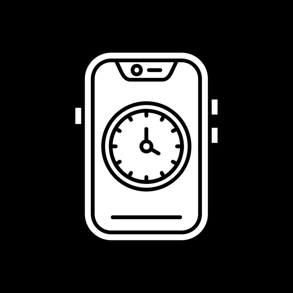 Time Glyph Inverted Icon vector