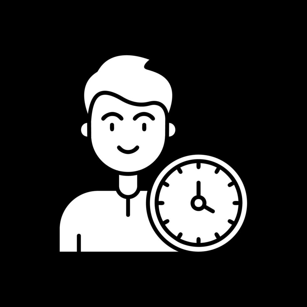Time Glyph Inverted Icon vector