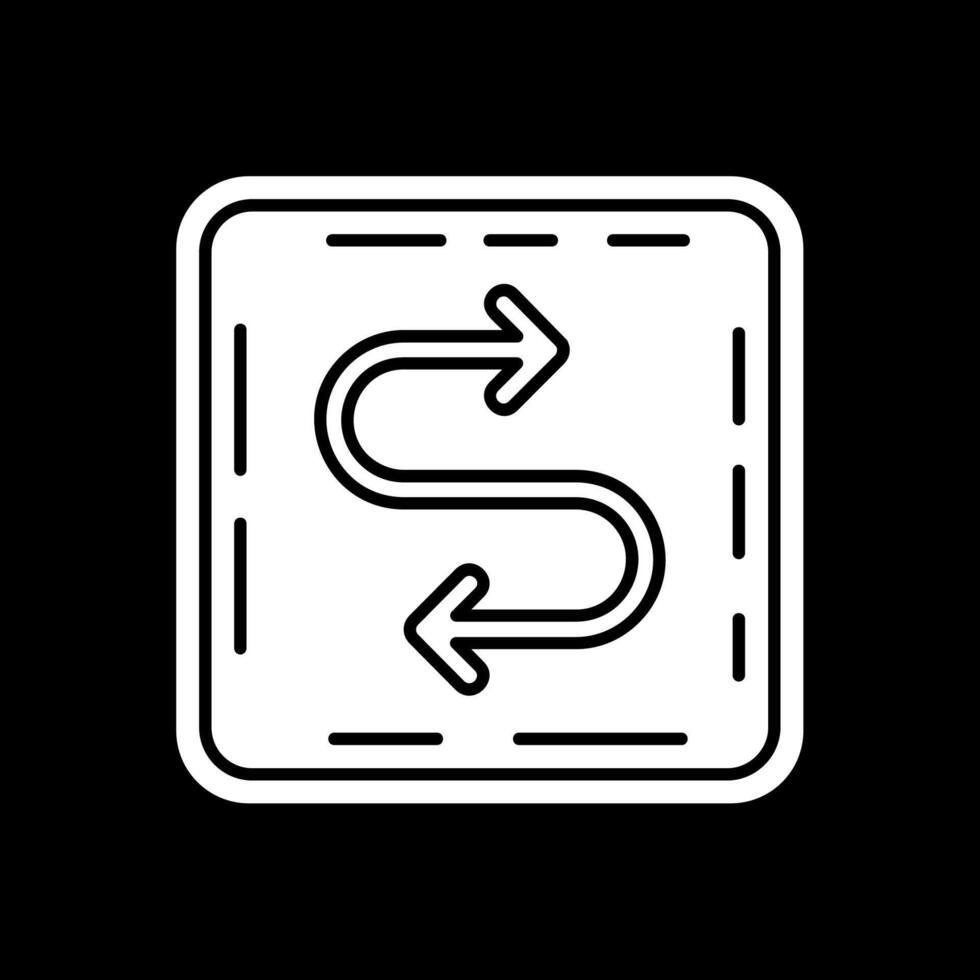 Zigzag Glyph Inverted Icon vector