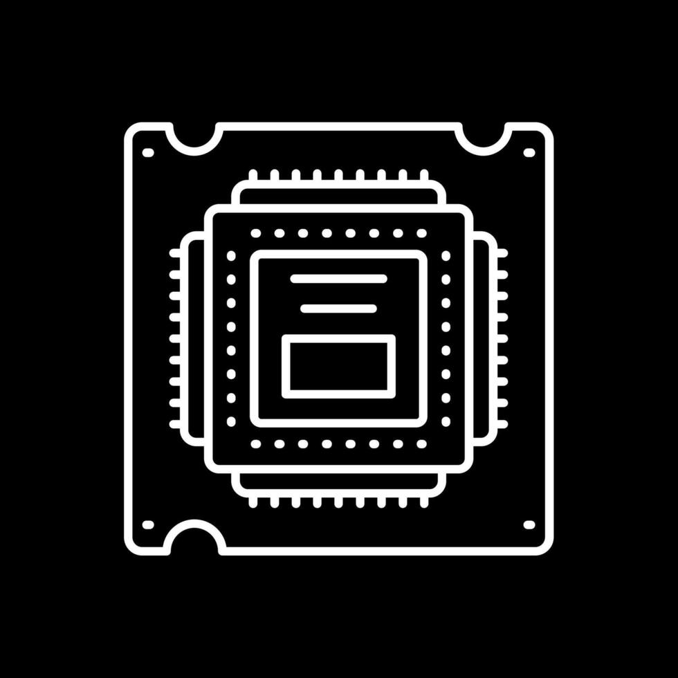 Processor Line Inverted Icon vector