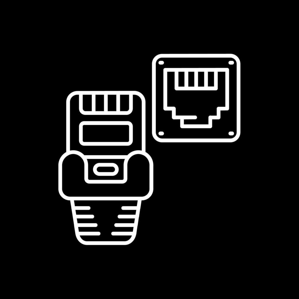 Ethernet Line Inverted Icon vector