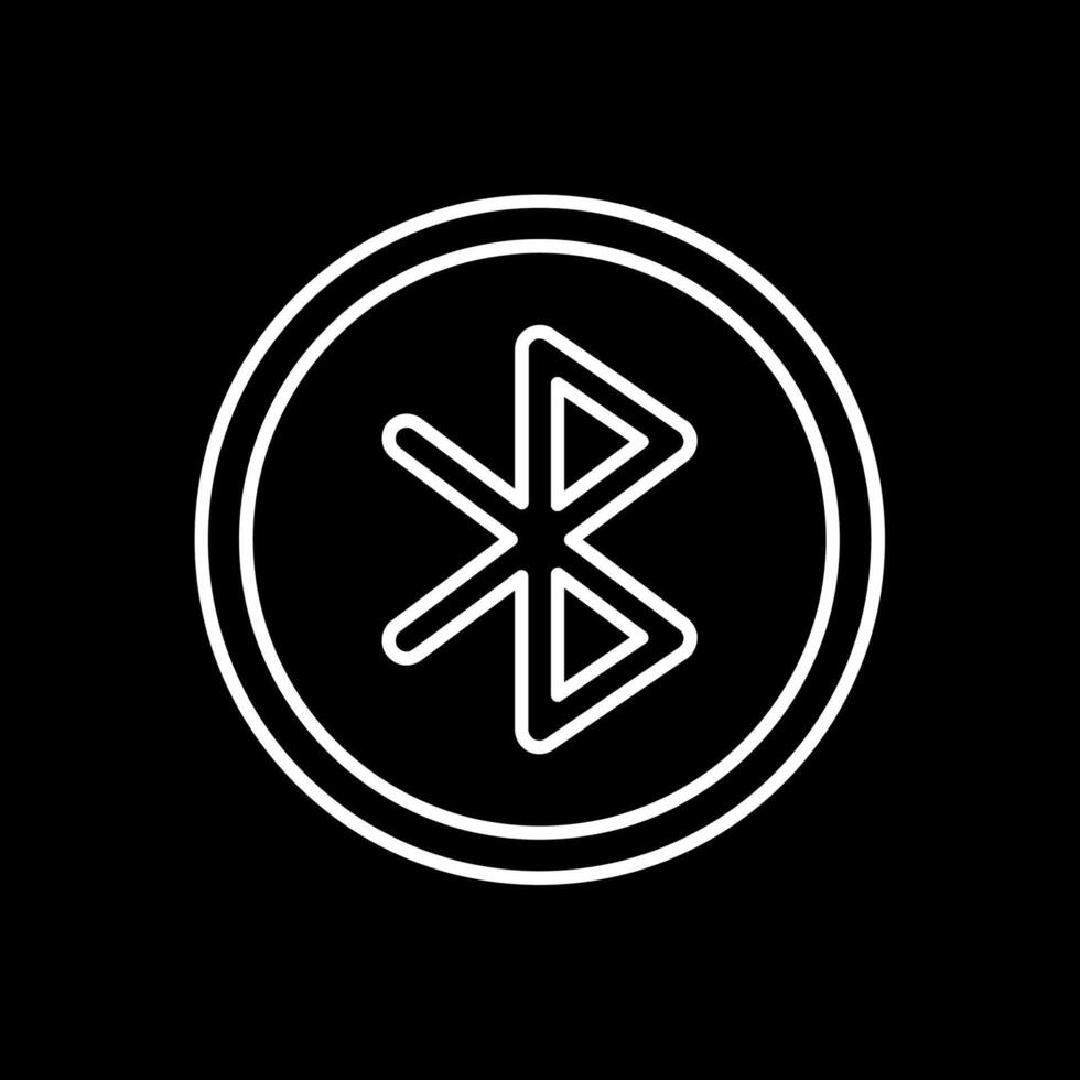 Bluetooth Line Inverted Icon vector