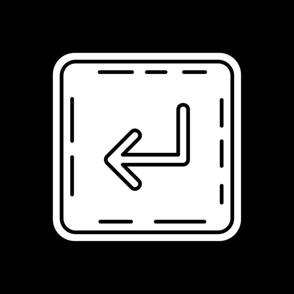 Turn Glyph Inverted Icon vector