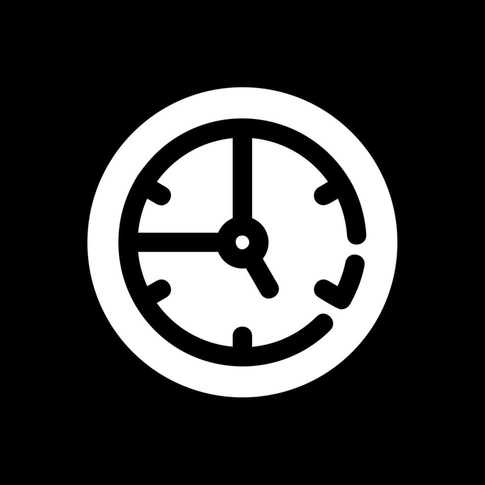 Time Glyph Inverted Icon vector
