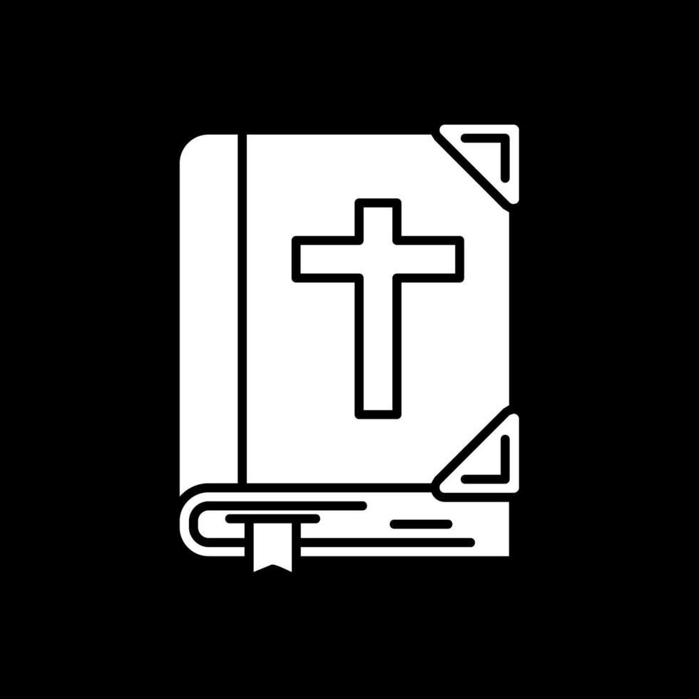 Biblia glifo invertido icono vector