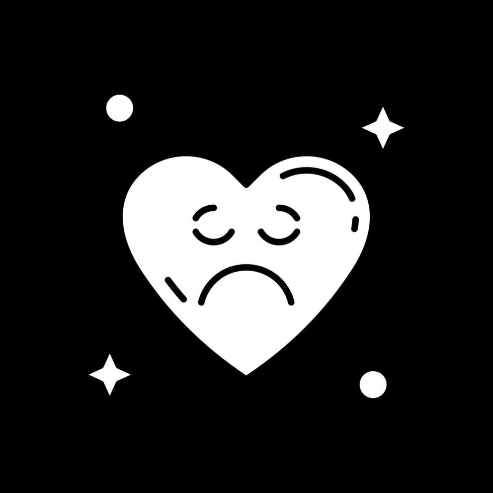 Sad Glyph Inverted Icon vector