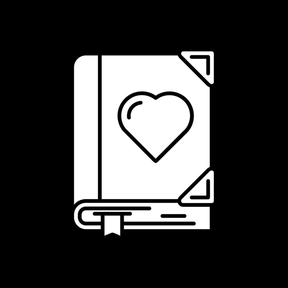 Love Glyph Inverted Icon vector