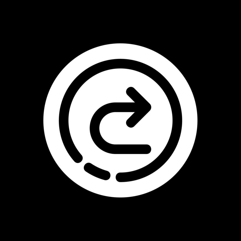 Forward Glyph Inverted Icon vector