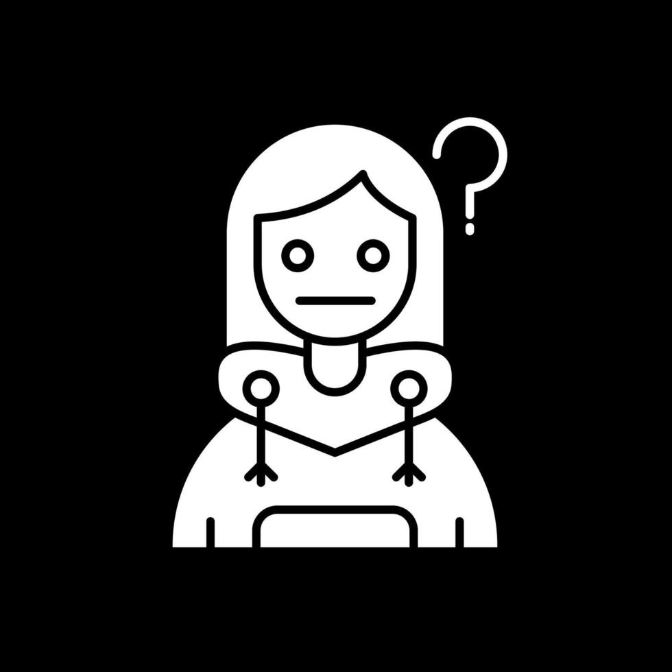 Thinking Glyph Inverted Icon vector