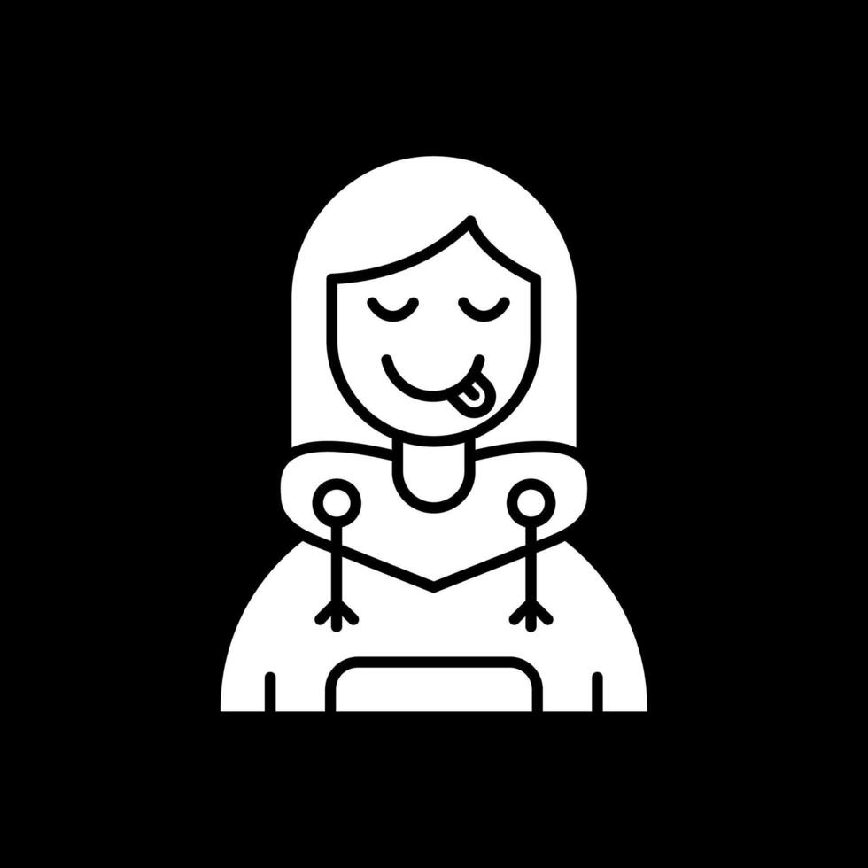 Tongue Glyph Inverted Icon vector