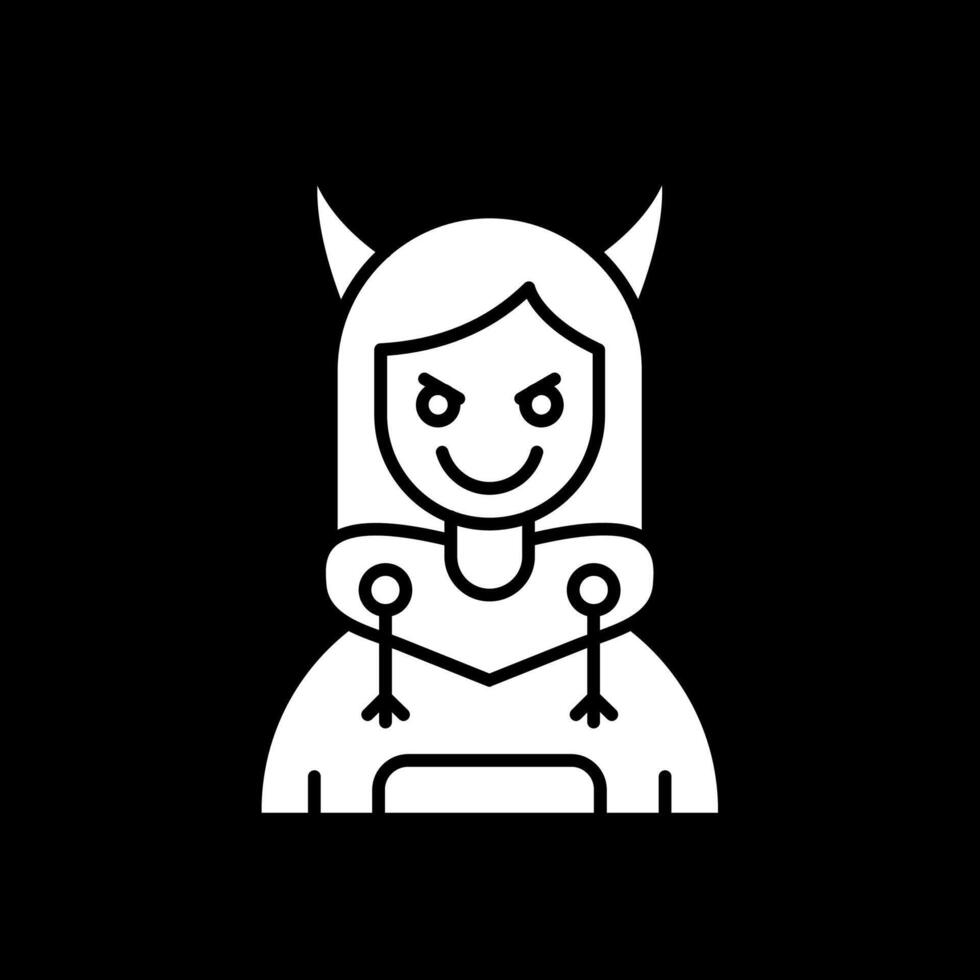 Demon Glyph Inverted Icon vector