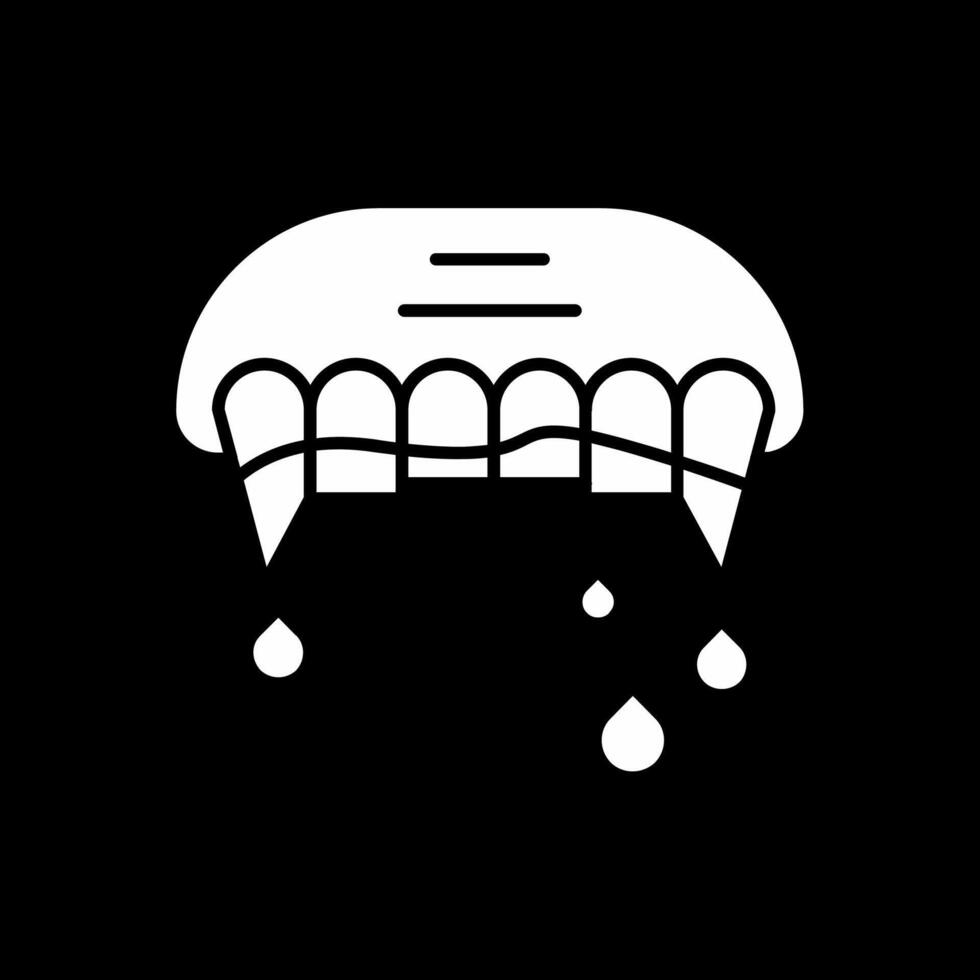 Teeth Glyph Inverted Icon vector