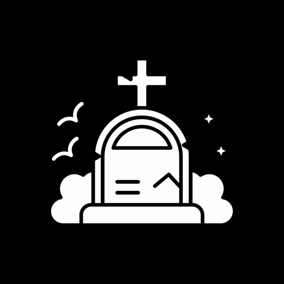 Grave Glyph Inverted Icon vector