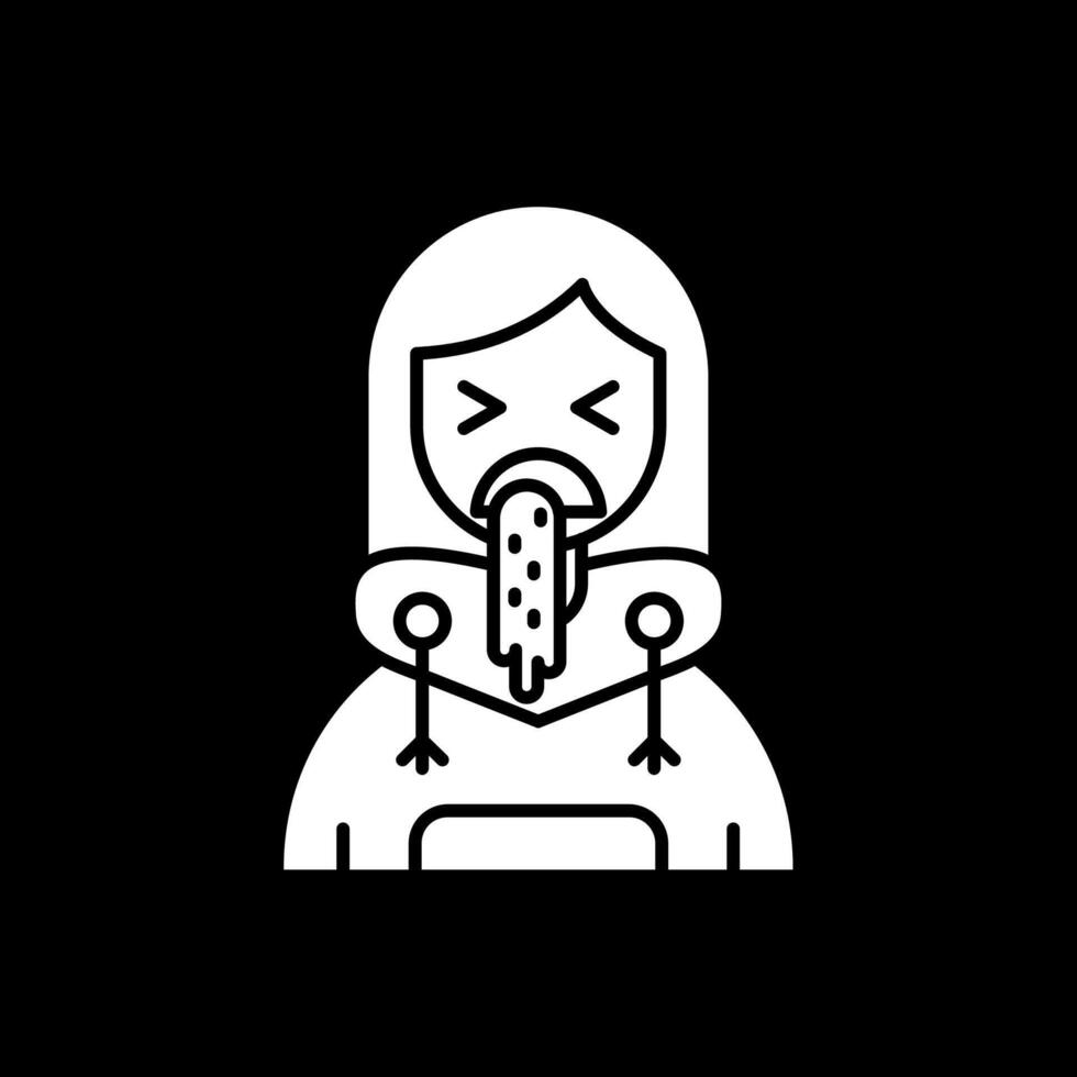 Vomit Glyph Inverted Icon vector