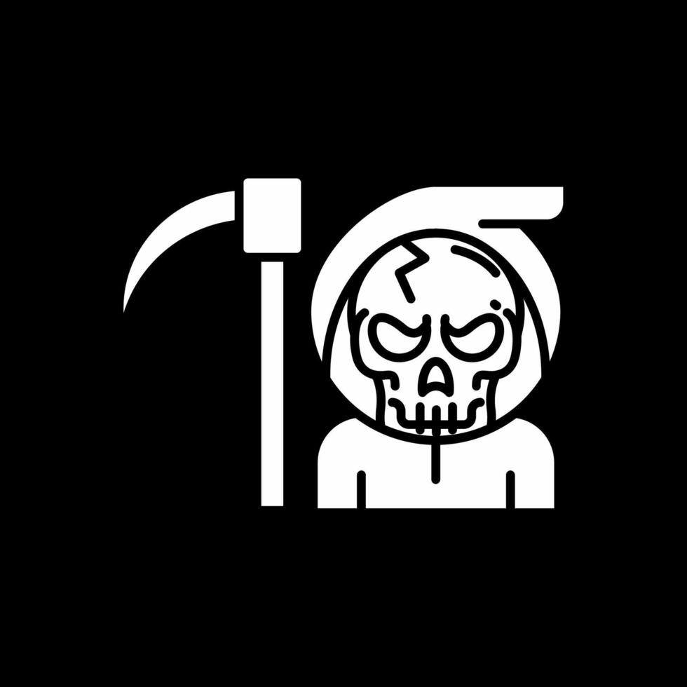 Death Glyph Inverted Icon vector