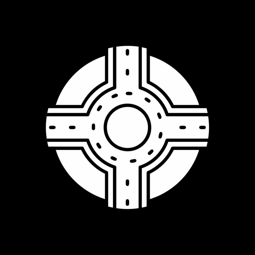 Roundabout Glyph Inverted Icon vector