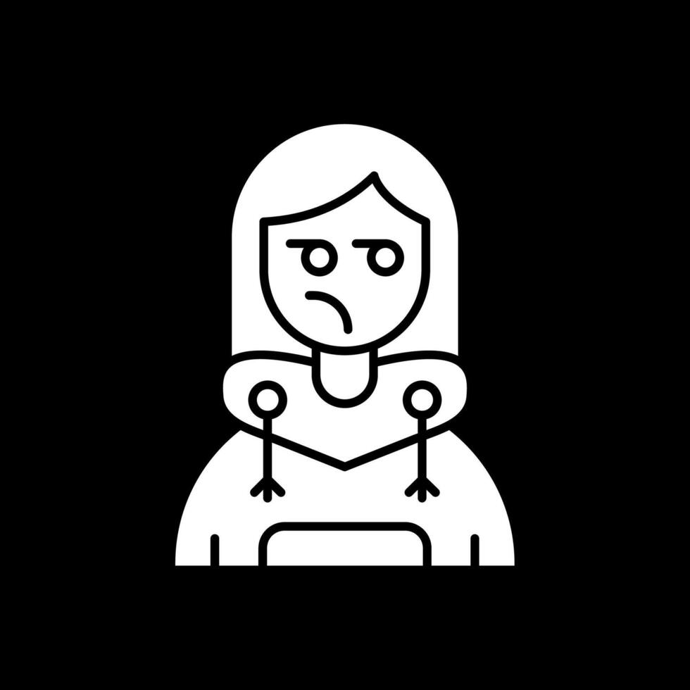 Suspicious Glyph Inverted Icon vector