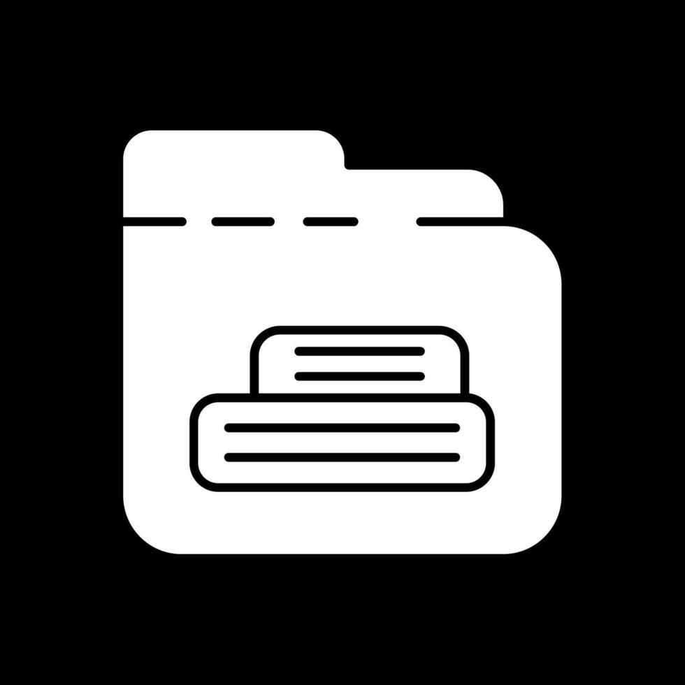 Folder Glyph Inverted Icon vector