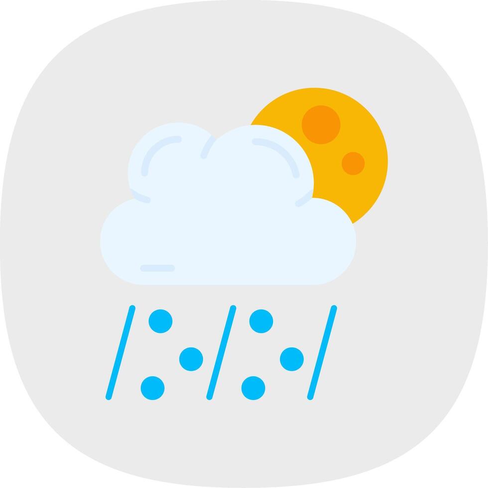 granizo plano curva icono vector