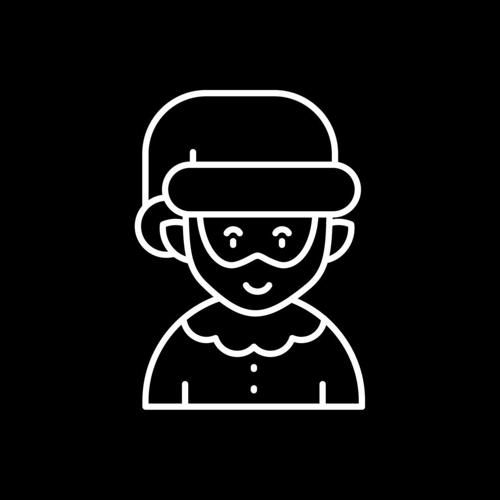 Elfie Line Inverted Icon vector
