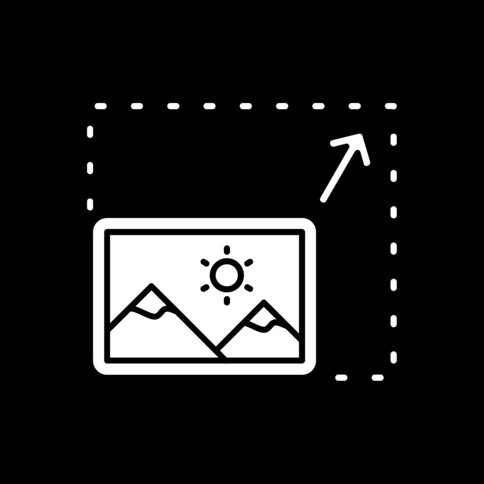 Resize Glyph Inverted Icon vector