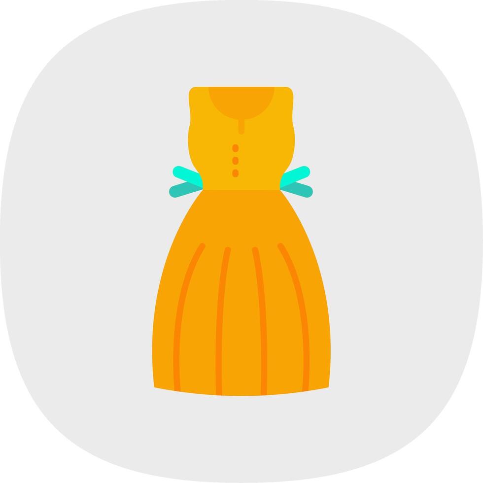 Sundress Flat Curve Icon vector