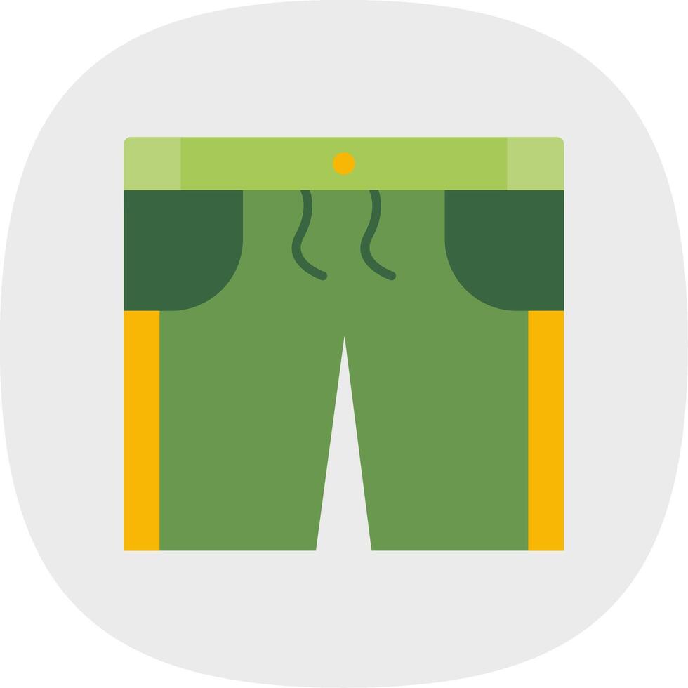 Shorts Flat Curve Icon vector