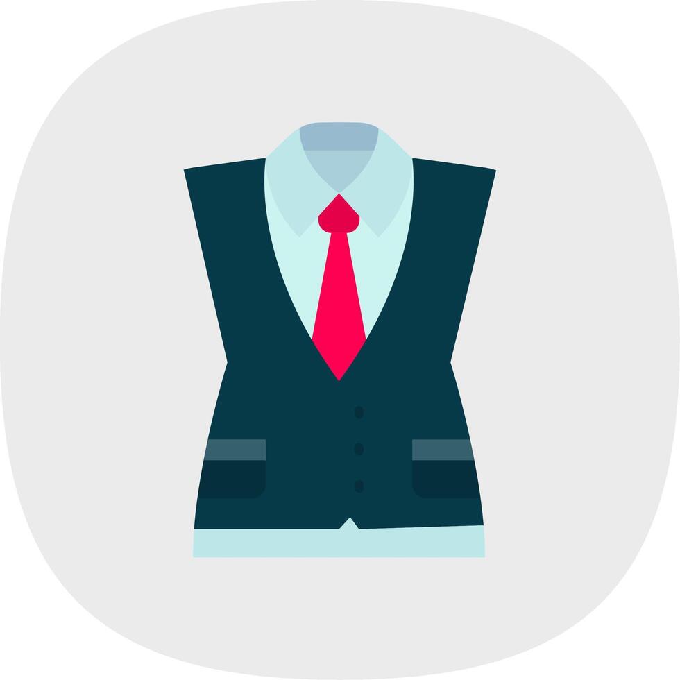 Waistcoat Flat Curve Icon vector