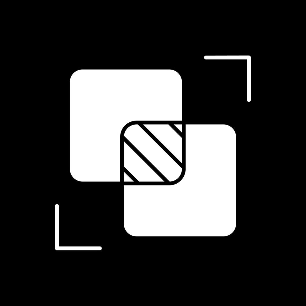 Intersect Glyph Inverted Icon vector