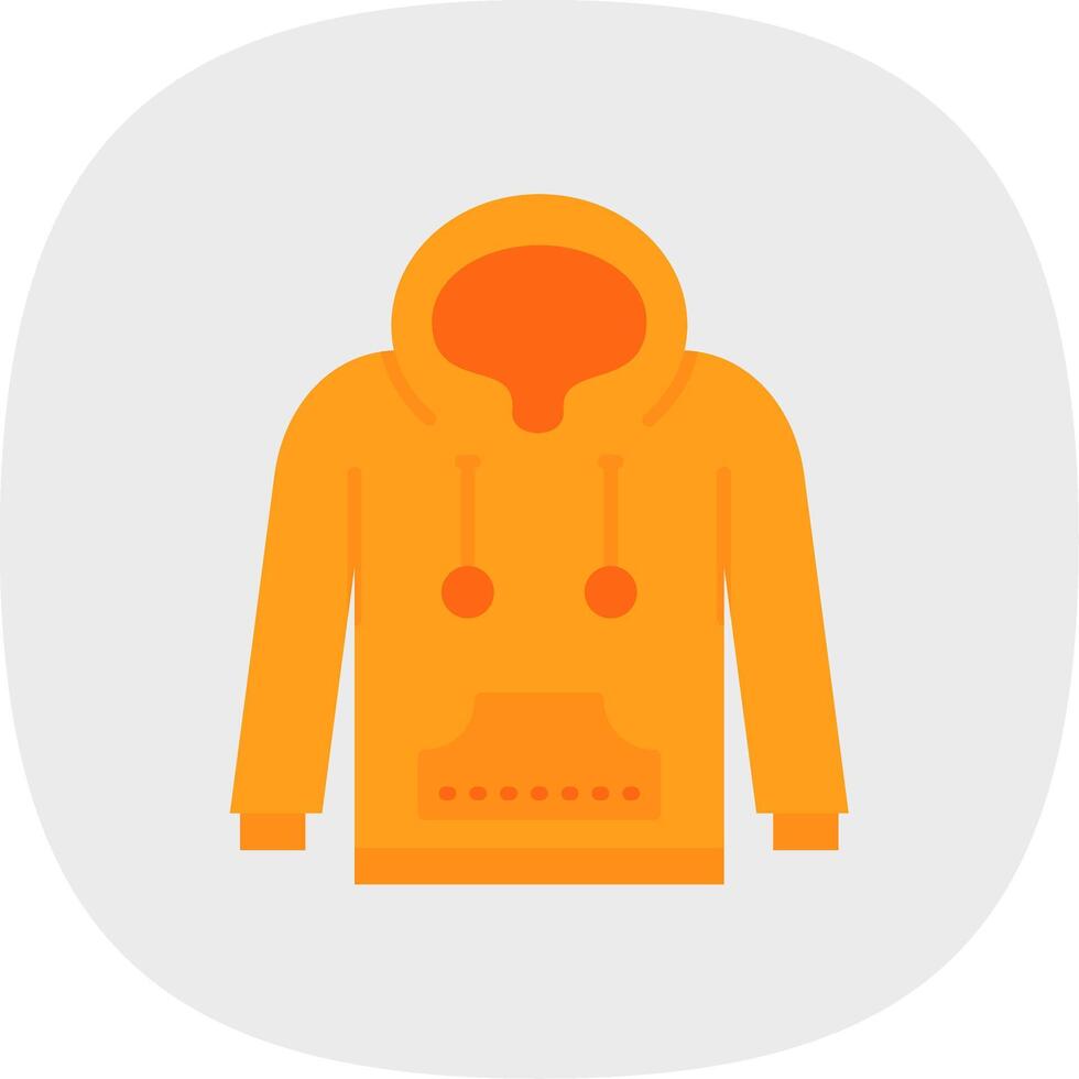 Hoodie Flat Curve Icon vector