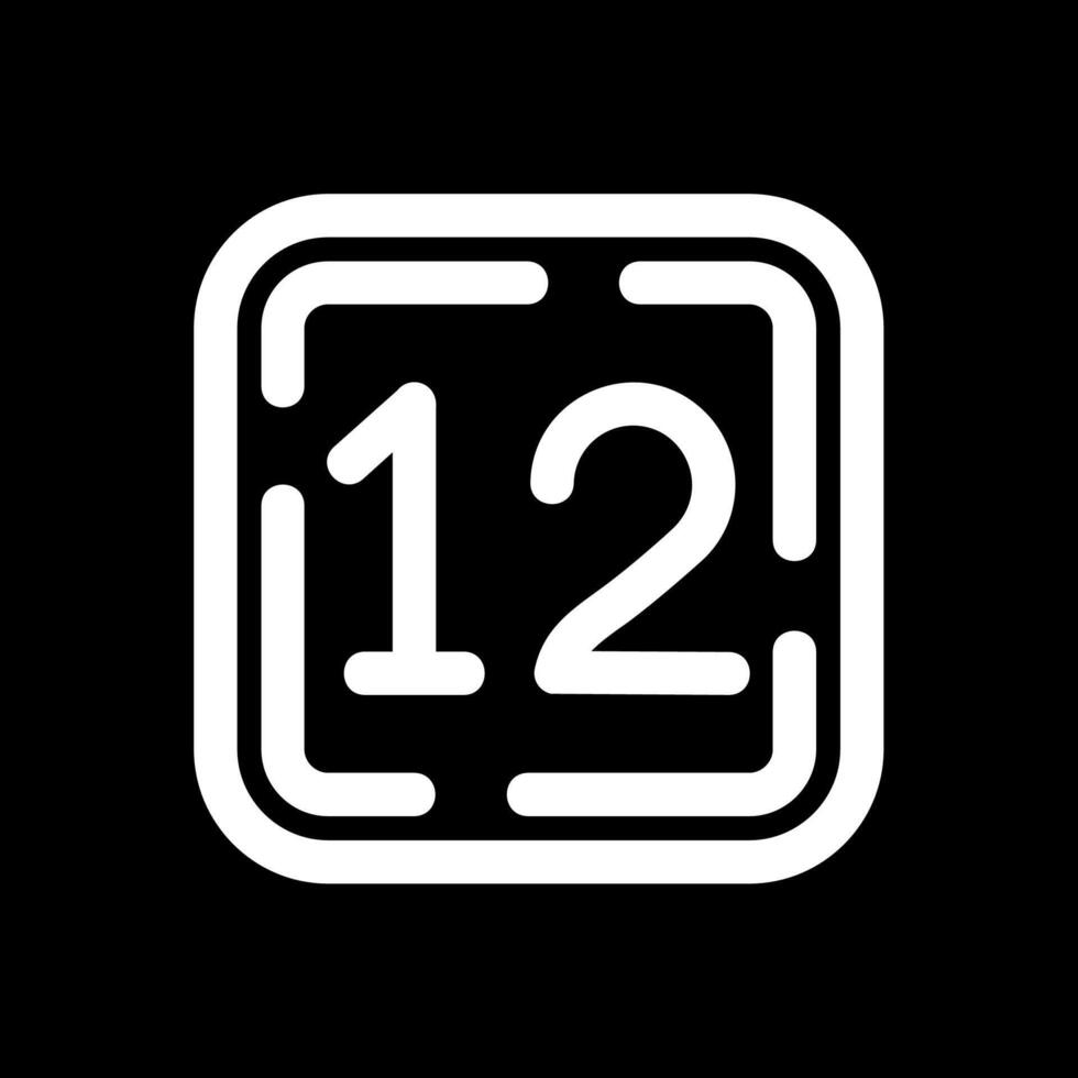 Twelve Line Inverted Icon vector