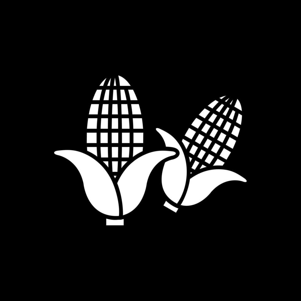 icono de glifo de maíz invertido vector