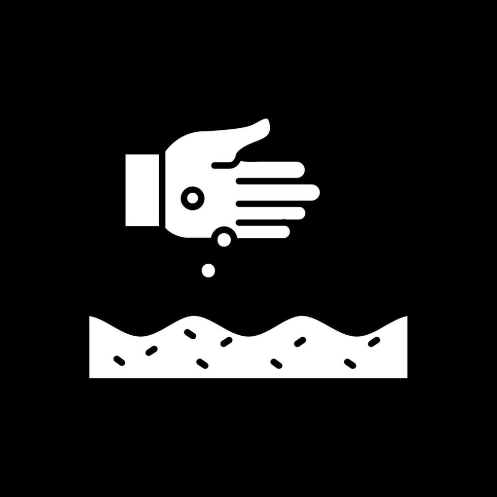 Seeds Glyph Inverted Icon vector