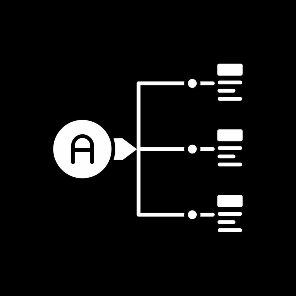 relación glifo invertido icono vector