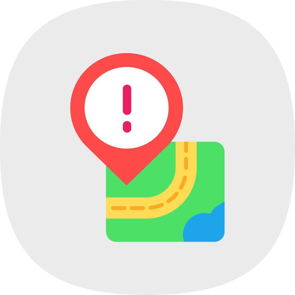 Warning Flat Curve Icon vector