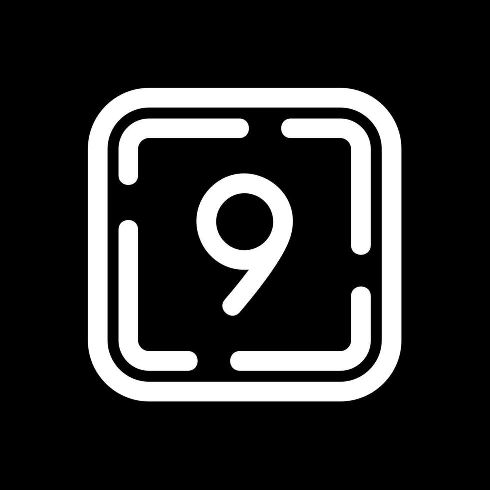 Nine Line Inverted Icon vector