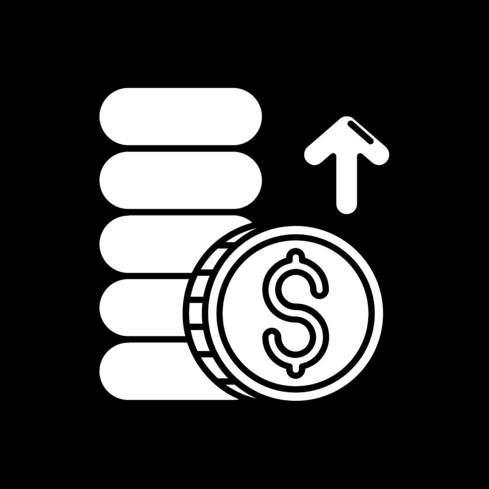 Profits Glyph Inverted Icon vector