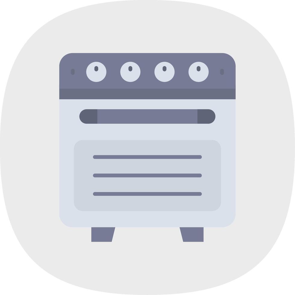 Oven Flat Curve Icon vector