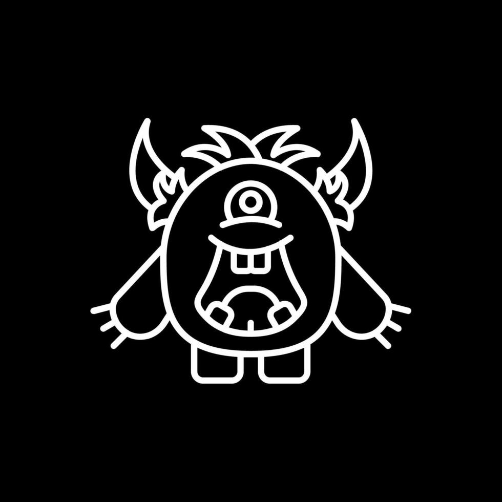 Monster Line Inverted Icon vector
