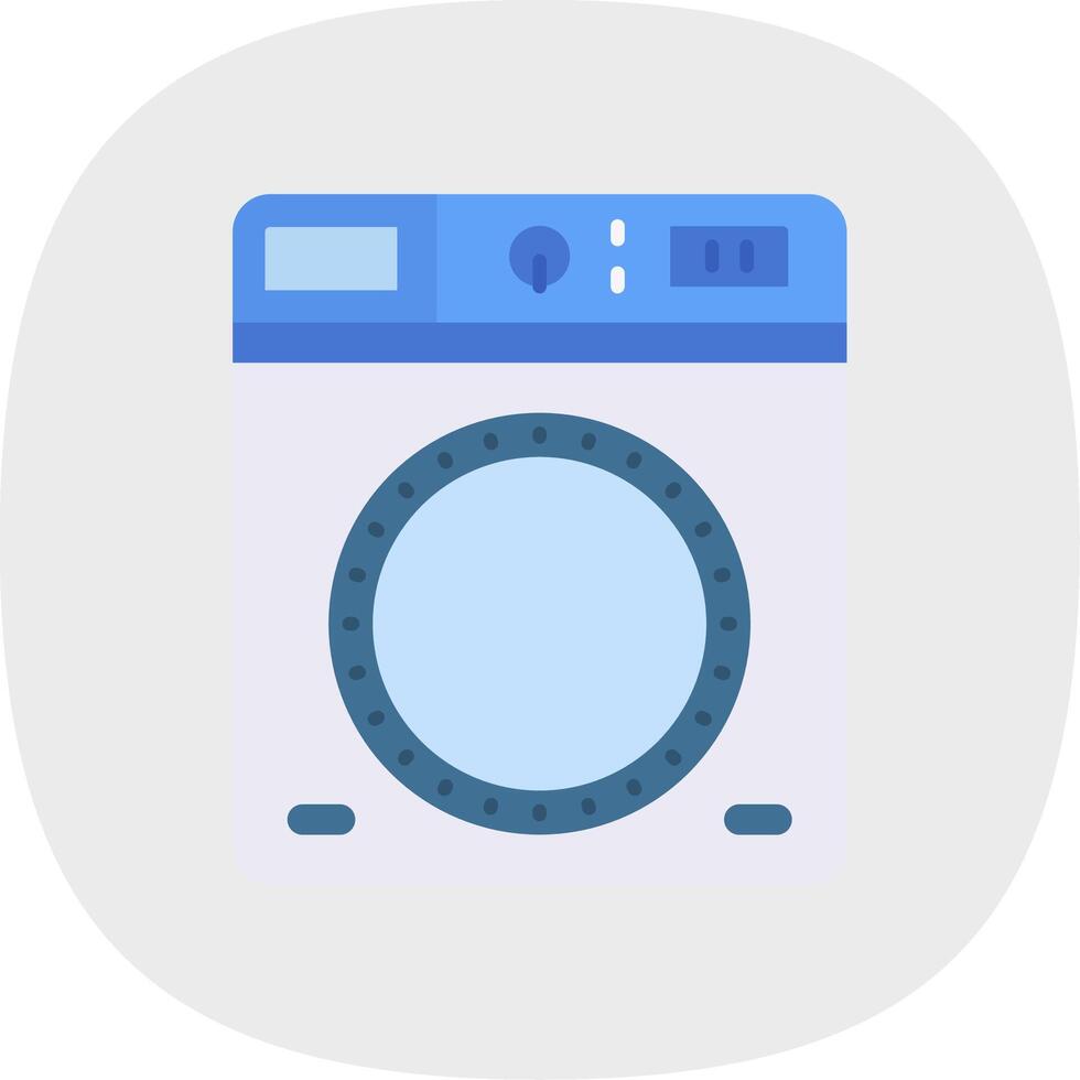 Laundry Flat Curve Icon vector