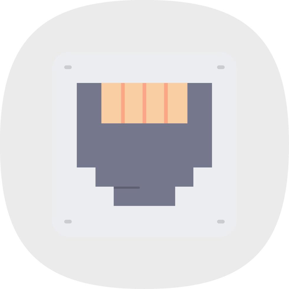 Ethernet Flat Curve Icon vector