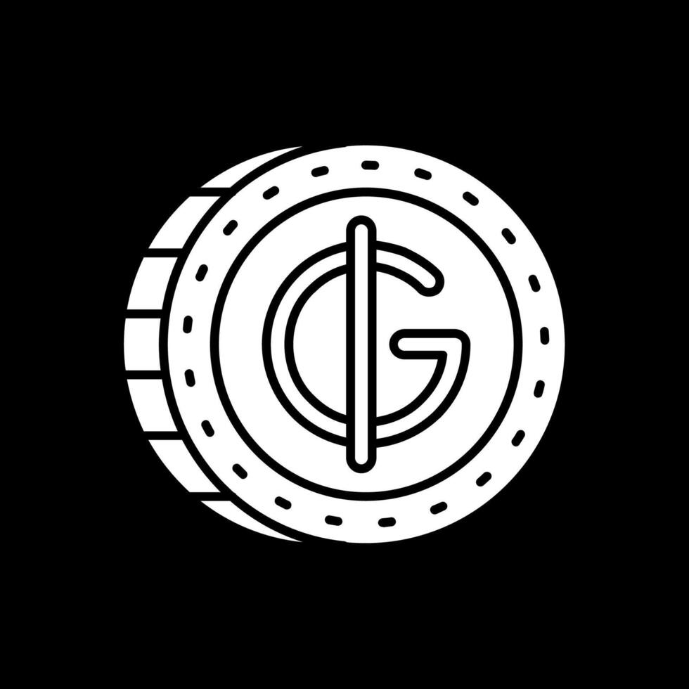 Guarani Glyph Inverted Icon vector