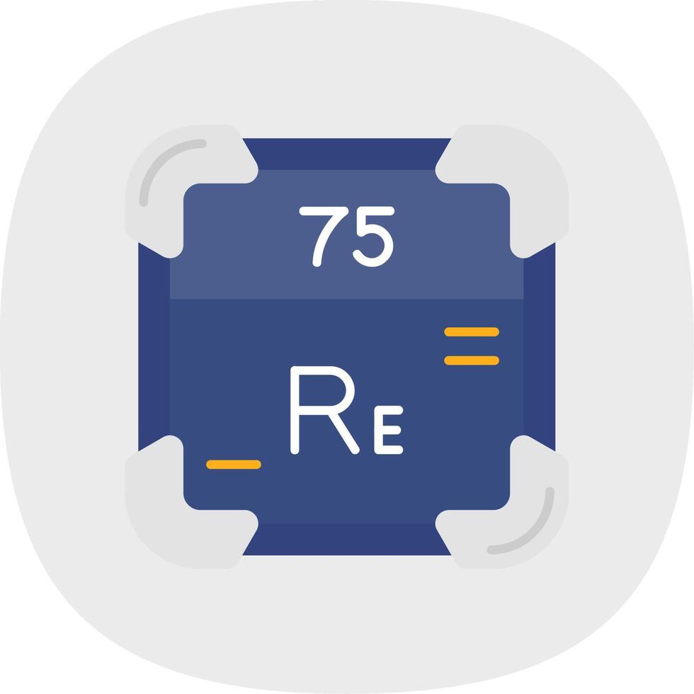 Rhenium Flat Curve Icon vector