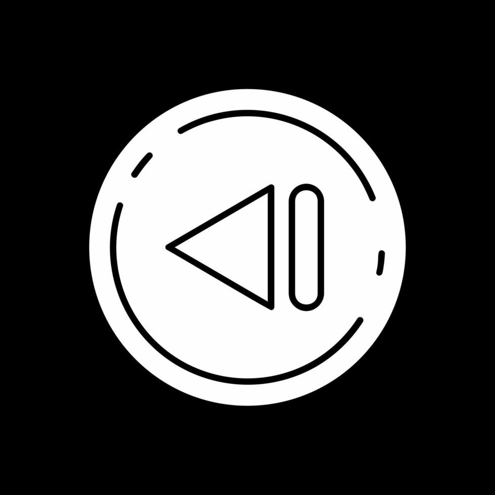 Previous Glyph Inverted Icon vector