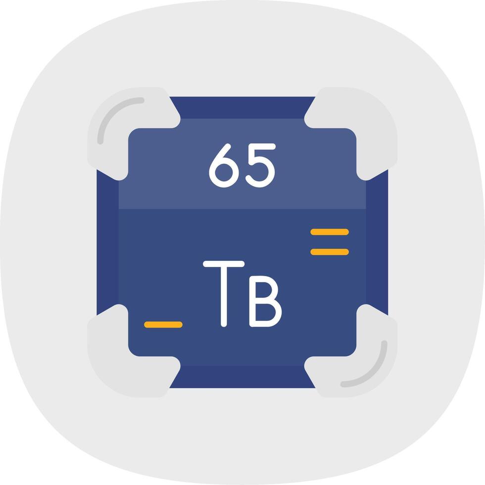 Terbium Flat Curve Icon vector