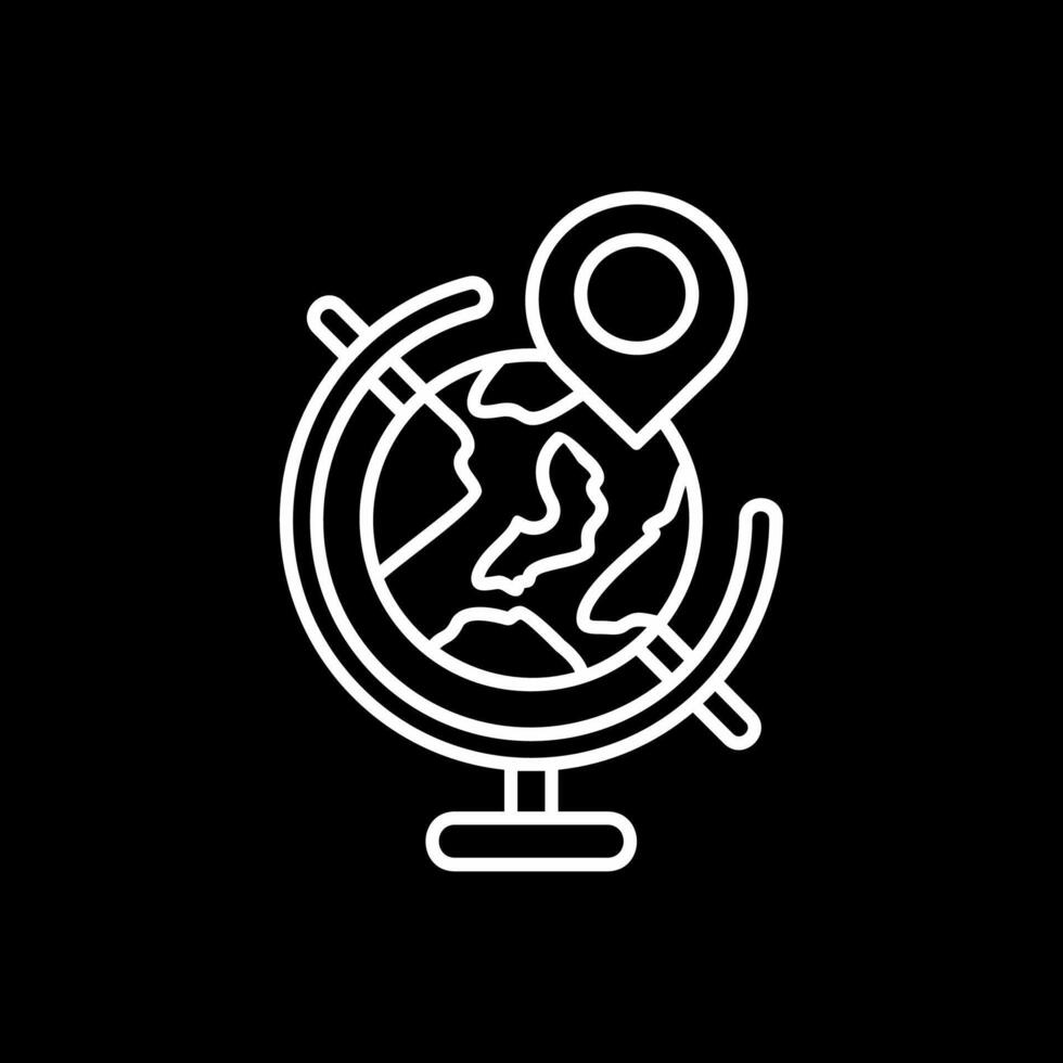 Globe Line Inverted Icon vector